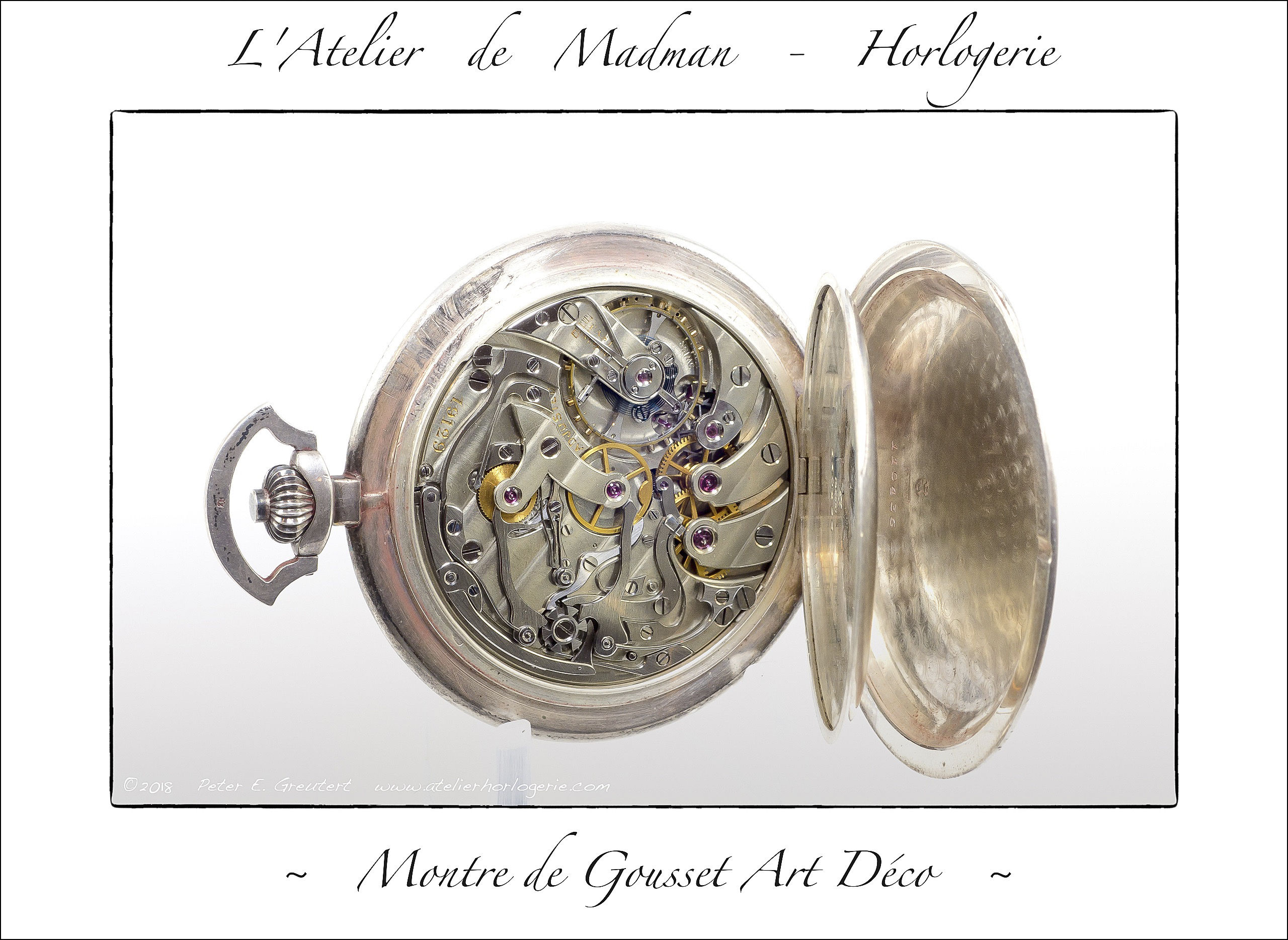 Chaîne De Montre à Gousset Ancienne - Cuivre Art Déco Avec Boussole Intégrée